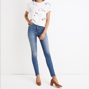 10" High-Rise Skinny Jeans: Drop Step-Hem Edition